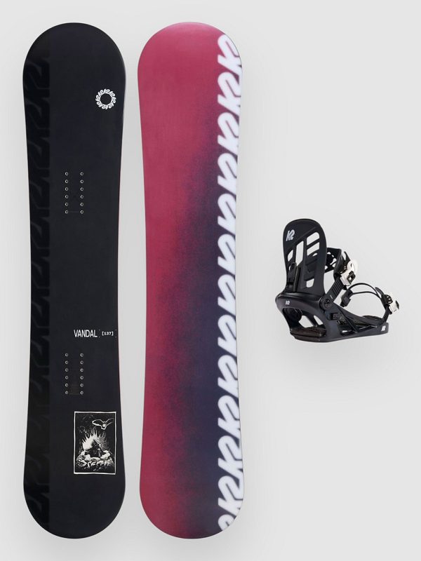 K2 Vandal + YOU+H black M 2026 Kids Snowboard-Set design