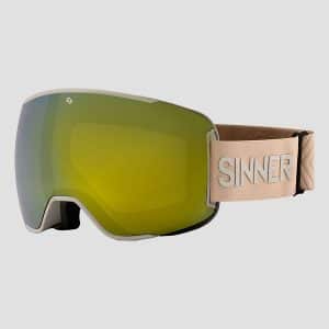 Sinner Snowflake Matte Light Grey Goggle full gold mirror and pink