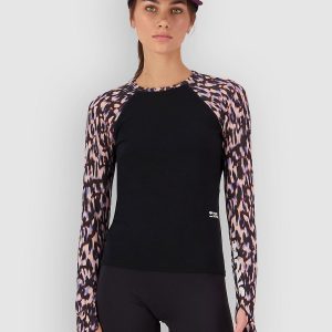 Mons Royale Bella Merino Funktionsshirt rock leopard  /  black