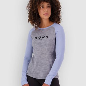 Mons Royale Icon Merino Raglan Funktionsshirt grey heather  /  skyline