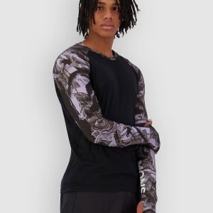 Mons Royale Temple Merino Long Sleeve Funktionsshirt rock camo  /  black
