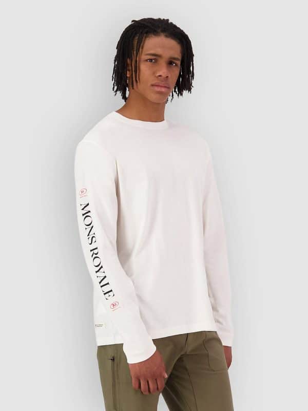 Mons Royale Yonder Merino Organic Cotton Funktionsshirt vintage white