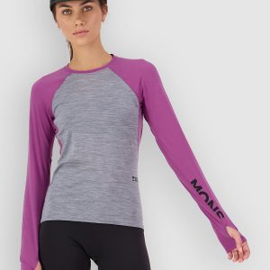 Mons Royale Bella Merino Funktionsshirt purple bolt / grey heather