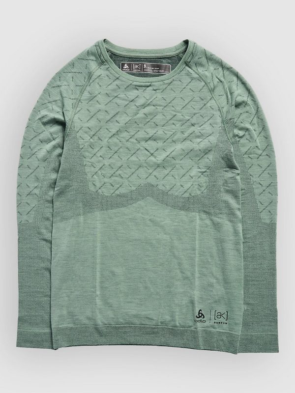 Burton Ak Slokar Crew Funktionsshirt hedge green / true black