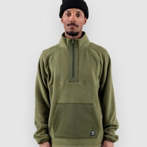 Jones Snowboards Lodge Half Zip Rec Fleecejacke moss green