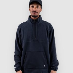 Jones Snowboards Lodge Half Zip Rec Fleecejacke stealth black