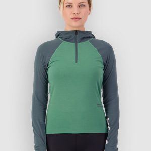 Mons Royale Bella Merino Hood Funktionsshirt deep jade / dark cypress