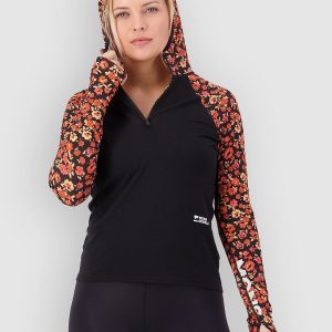 Mons Royale Bella Merino Hood Funktionsshirt ditzy camo / black