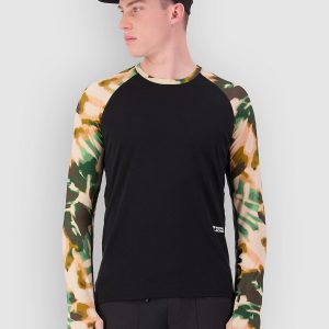 Mons Royale Temple Merino Long Sleeve Funktionsshirt bush camo / black