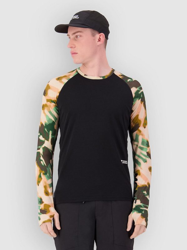 Mons Royale Temple Merino Long Sleeve Funktionsshirt bush camo / black