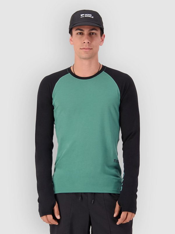 Mons Royale Temple Merino Long Sleeve Funktionsshirt deep jade / black
