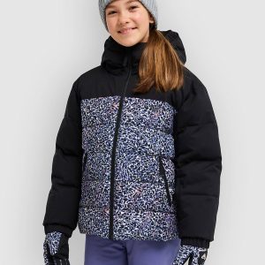 Roxy Snowyhill Printed Puffy Kids Jacke true black wildin out rg