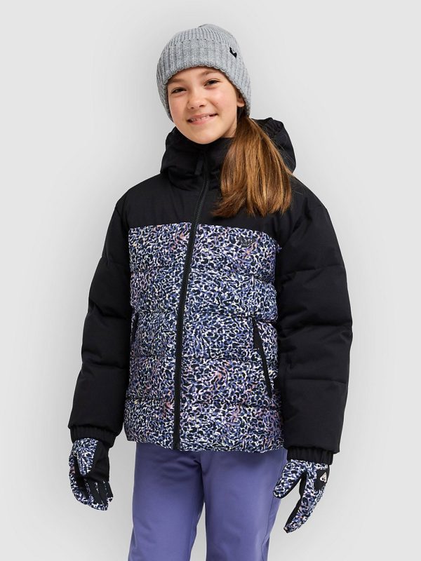 Roxy Snowyhill Printed Puffy Kids Jacke true black wildin out rg