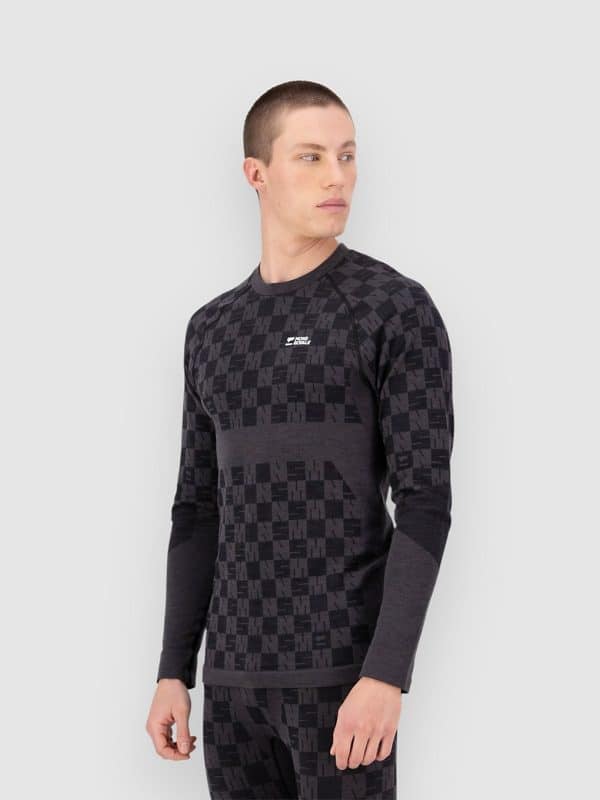 Mons Royale Ascender Merino Funktionsshirt forged iron / black