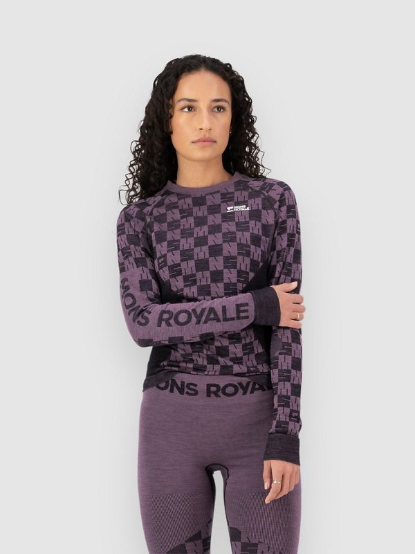 Mons Royale Ascender Merino Funktionsshirt mauve / black