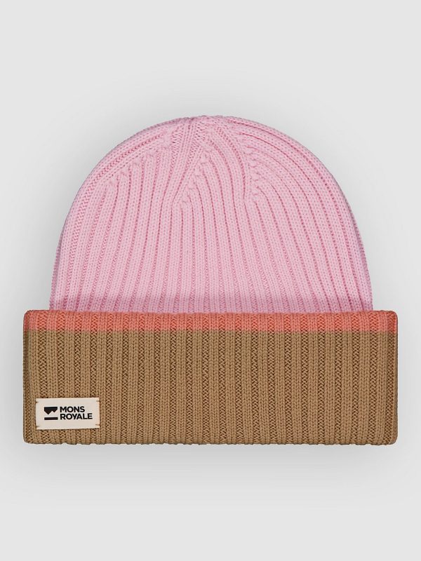 Mons Royale Innsbruck Merino Knit Sturmmaske pink / tan