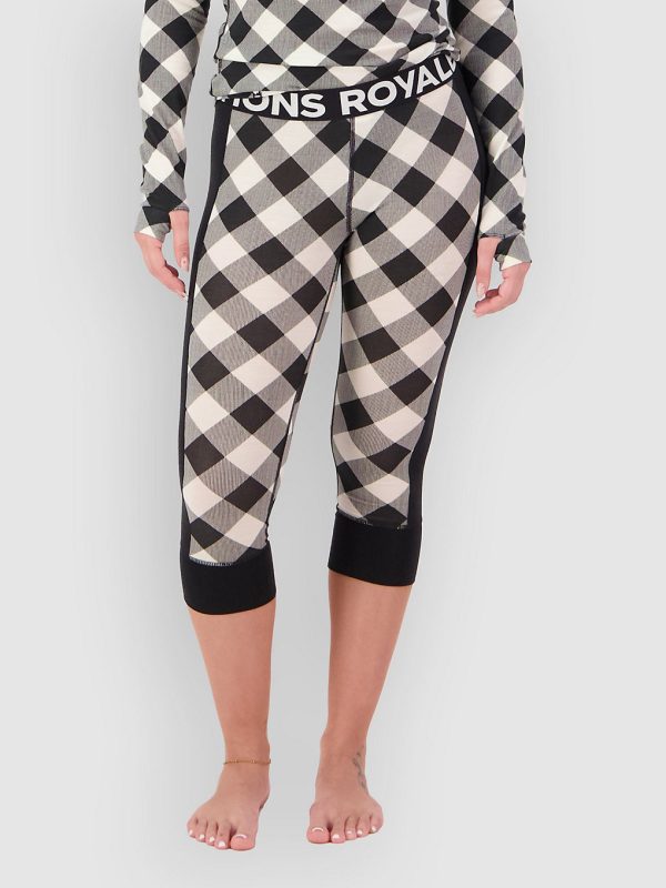 Mons Royale Merino Cascade Flex 3/4 Legging Funktionshose check / black