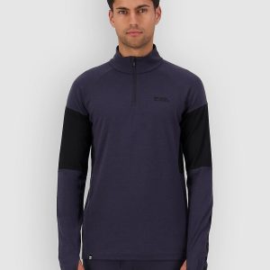 Mons Royale Olympus Merino 1/4 Zip Long Sleeve Funktionsshirt 9 iron / black