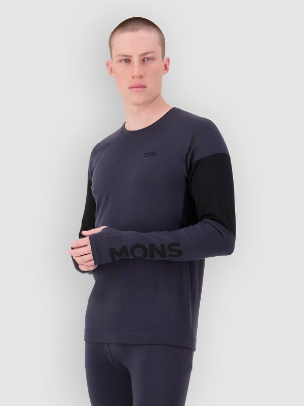 Mons Royale Olympus Merino Long Sleeve Funktionsshirt 9 iron / black