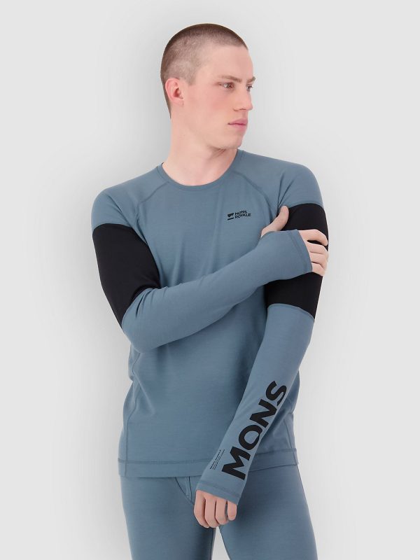 Mons Royale Olympus Merino Long Sleeve Funktionsshirt goblin blue / black