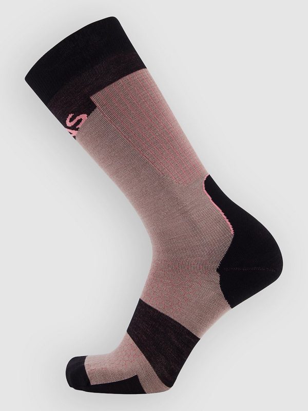 Mons Royale Pro Lite Merino Snow Funktionssocken cinder / flamingo / black