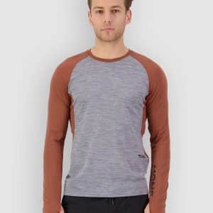 Mons Royale Temple Merino Long Sleeve Funktionsshirt cinnamon  /  grey heather