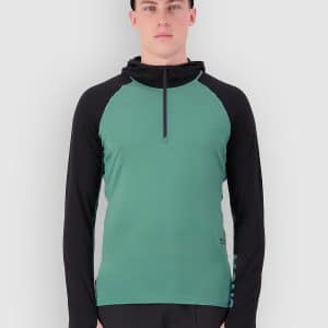 Mons Royale Temple Merino Long Sleeve Hood Funktionsshirt deep jade / black