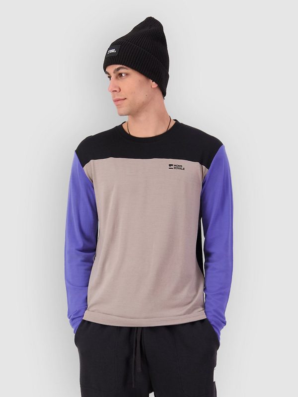 Mons Royale Yotei Merino Funktionsshirt cinder / blue dusk / black