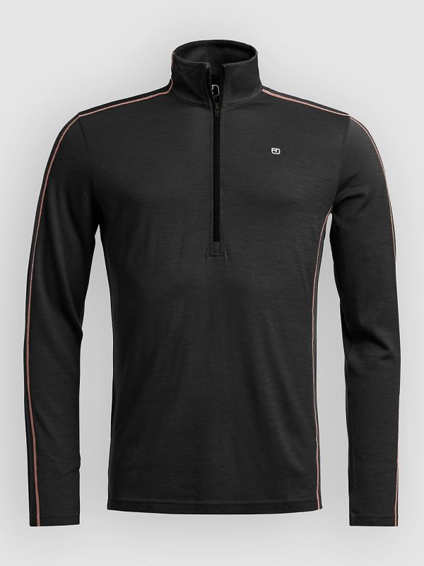 Ortovox 185 Rock 'N' Wool Zip Neck Funktionsshirt black raven 90201