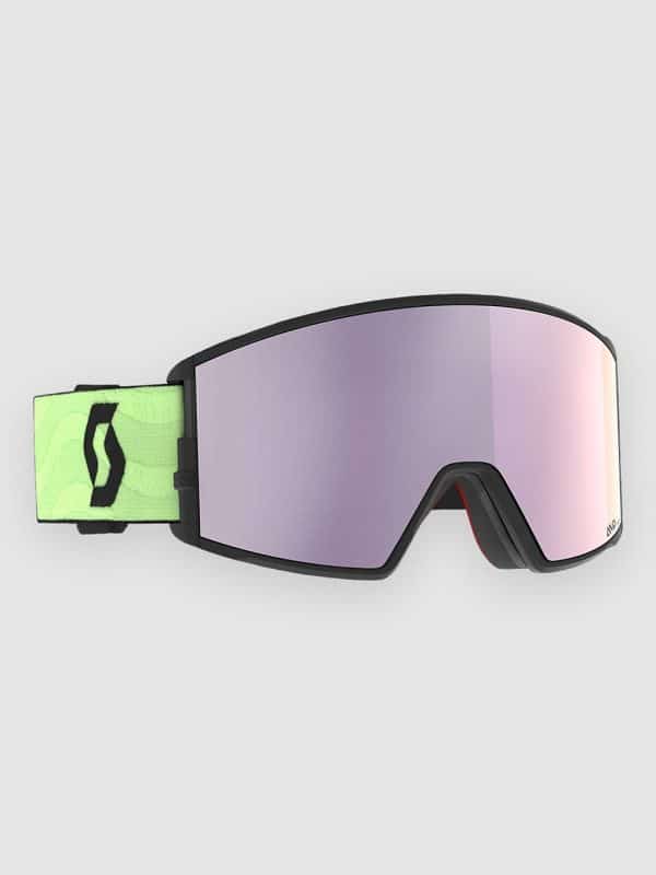 Scott React Glow Green Goggle amp lavender chrome s3