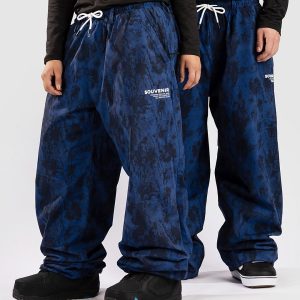 Souvenir Parachute Hose petrol blue blotch print