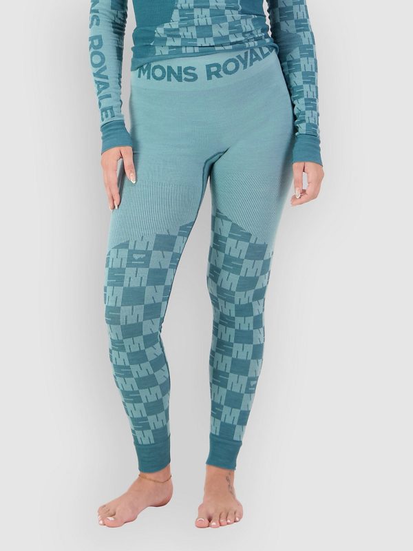 Mons Royale Ascender Merino Base Layer Leggings light teal / jasper