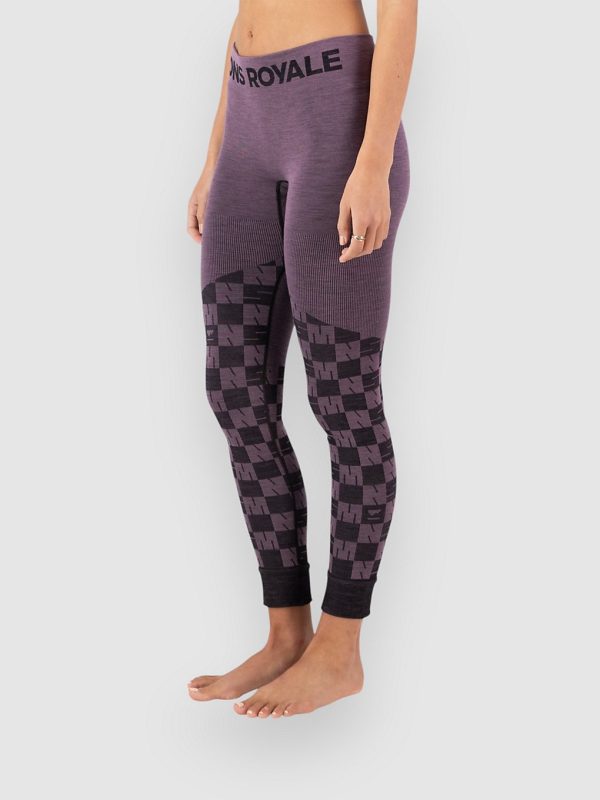 Mons Royale Ascender Merino Base Layer Leggings mauve / black