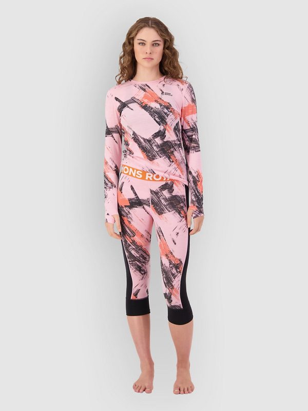 Mons Royale Merino Cascade Flex 3/4 Legging Funktionshose paintbrush pink / black