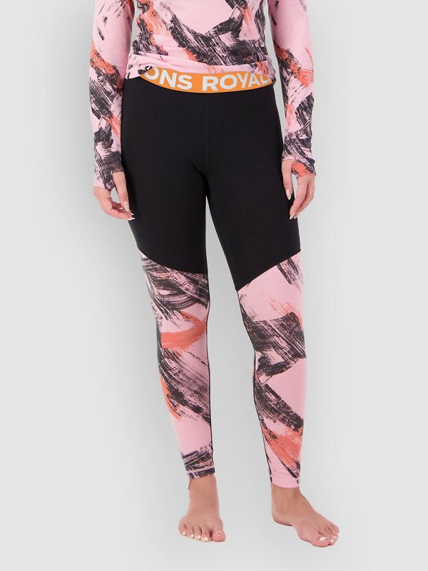 Mons Royale Merino Cascade Flex Legging Funktionshose paintbrush pink / black