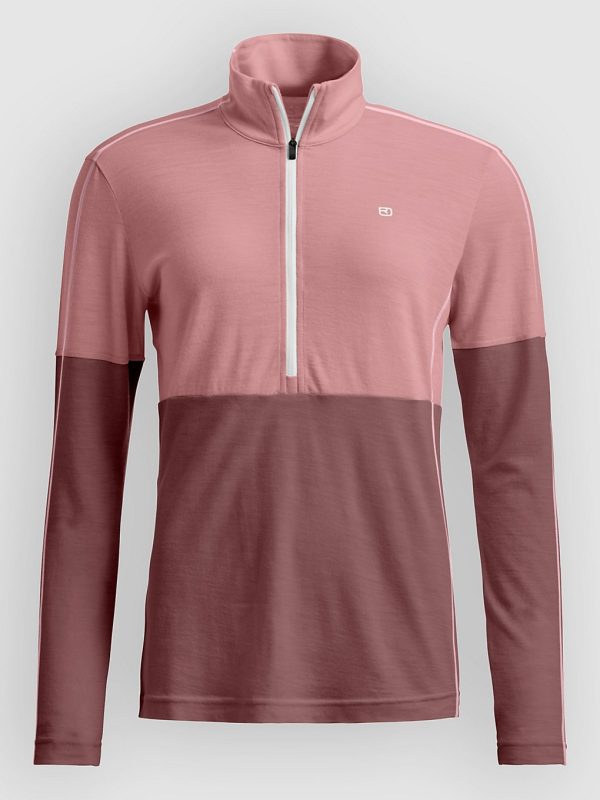 Ortovox 185 Rock 'N' Wool Zip Neck Funktionsshirt dusk rose 35401
