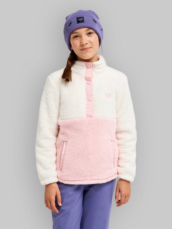 Roxy Winter Flora Girl Kids Fleecejacke whisper white